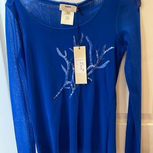 Fuzzi mesh with sequins top Italian size L, NWT